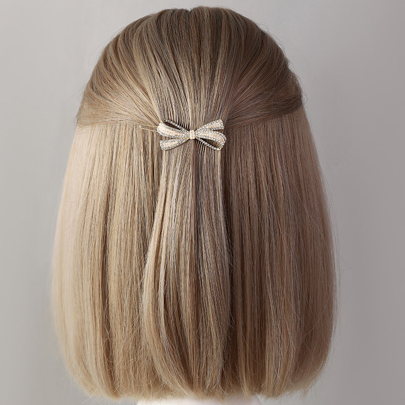 半扎发夹后脑勺水钻珍珠侧边发卡