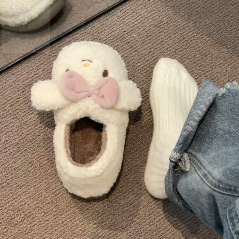 可爱小兔棉拖鞋女款冬季外穿学生宿舍室内包跟保暖可包头毛毛棉鞋