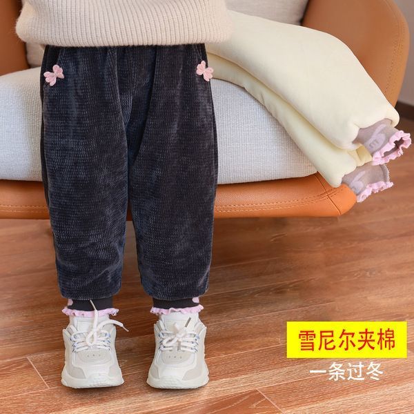 棉裤女童雪尼尔加绒裤宝