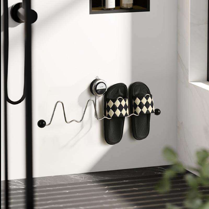 吸盘浴室拖鞋架免打孔壁挂式鞋架厕所卫生间沥水架子置物收纳神器