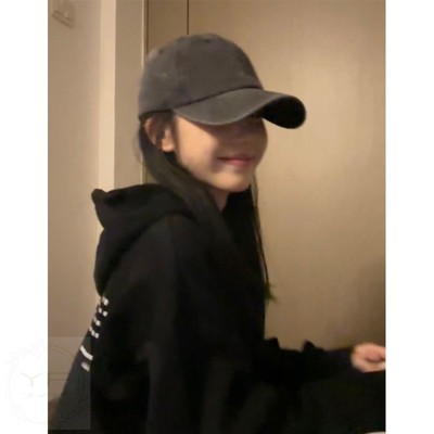慵懒风水洗做旧鸭舌帽子女不想洗头遮阳百搭韩版棒球帽显脸小氛围