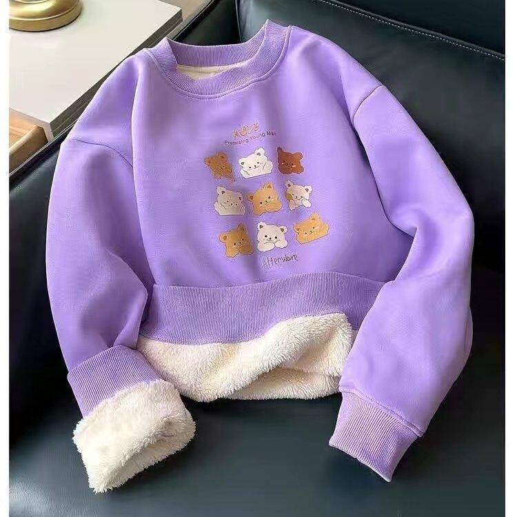 羊羔毛卫衣女童2025新款