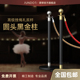 君铎 展厅黑金圆头挂绳一米线礼宾杆栏杆高端商场排队迎宾柱围栏