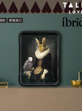 IBRIDE进口轻奢客厅玄关装饰画有故事的女人武则天壁画木托盘