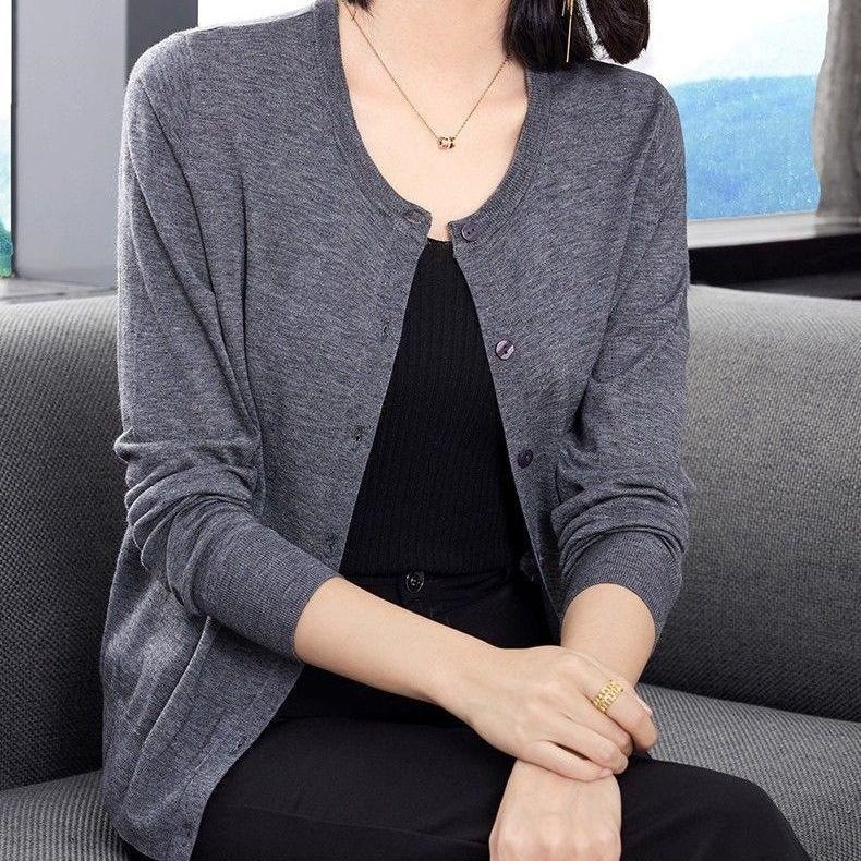 薄款外穿春秋新款短款针织开衫毛衣外套女修身毛衣百搭洋气上衣a6