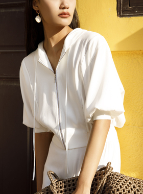 OU./欧点舒适醋酸面料连帽设计外套1072420167