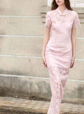 OU./欧点复古国风蕾丝连衣裙1122420579