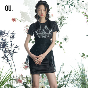 OU./欧点修身连衣裙1122220306(配套蕾丝腰封)