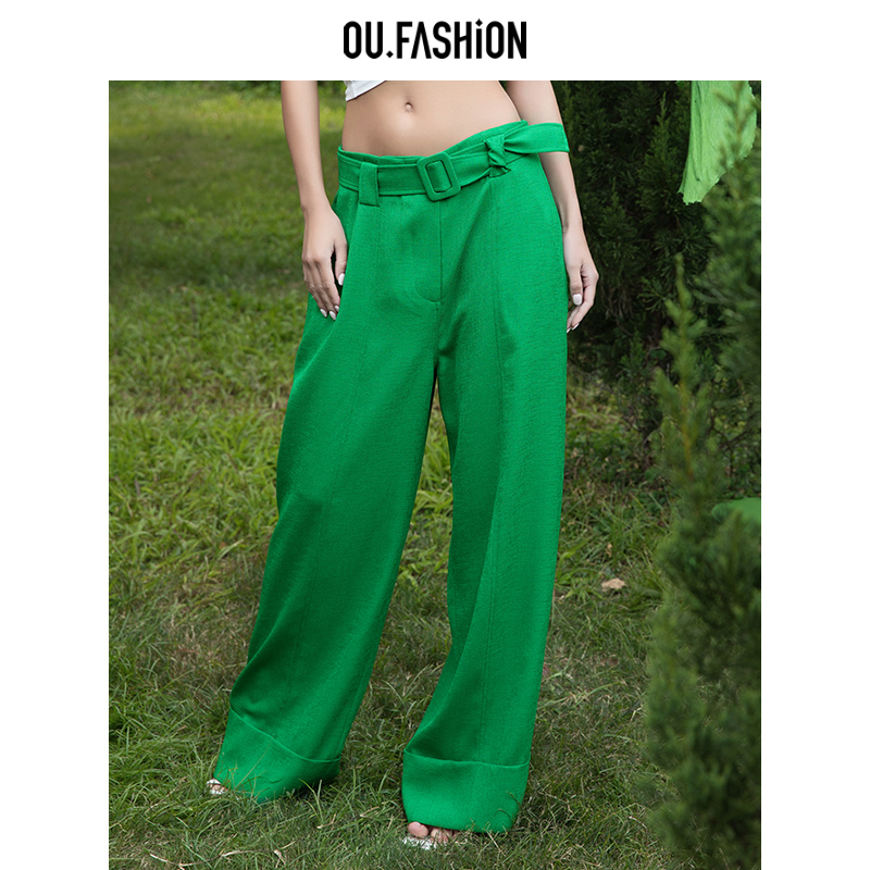 【商场同款】OU.FASHION/欧点通勤时尚高腰阔腿西装裤1102320113