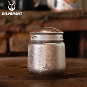 SILVERANT 银蚁纯钛茶叶罐密封储存罐子普洱茶罐钛金属户外密封罐