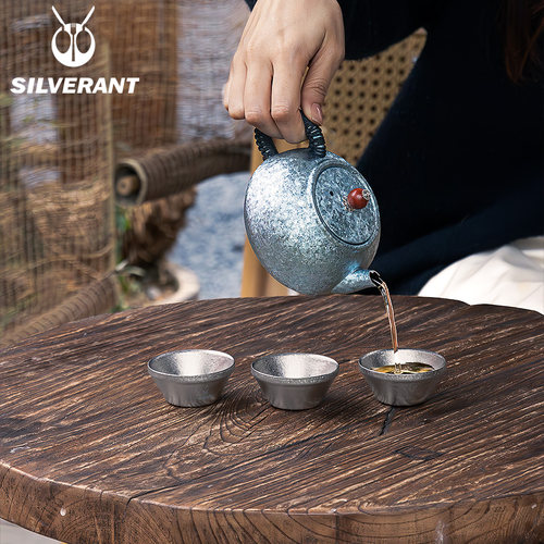 银蚁纯钛茶壶精美礼盒茶具