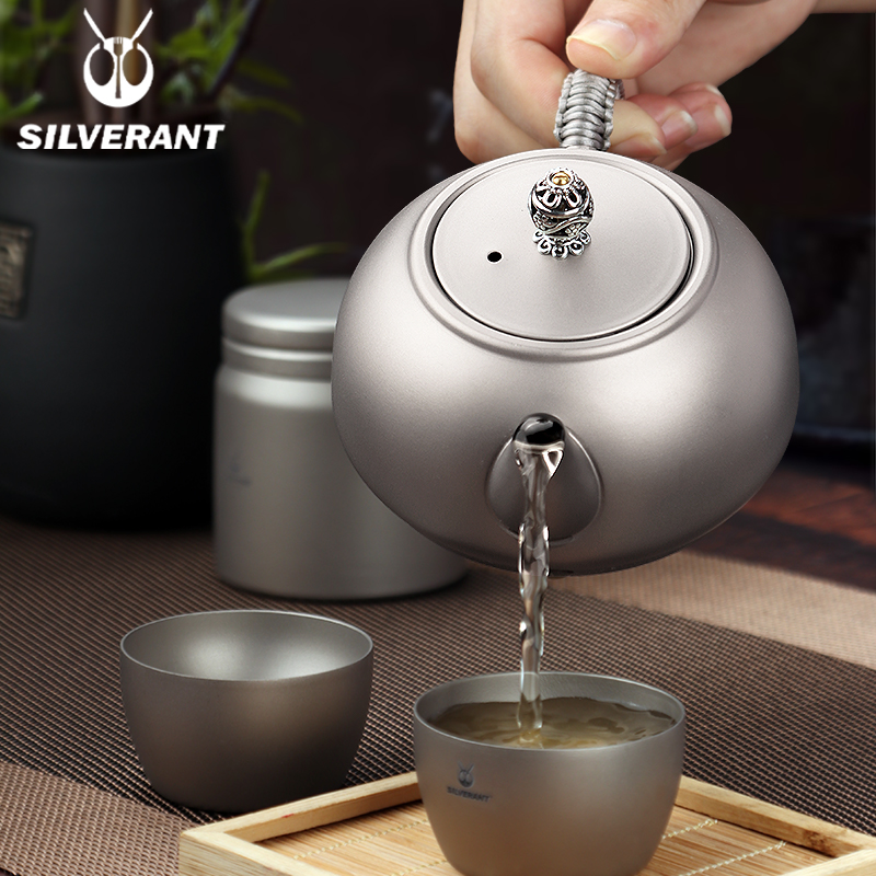 SILVERANT/银蚁纯钛茶具钛茶壶户外便携钛合金泡茶器钛旅行快客杯 户外/登山/野营/旅行用品 户外烧水壶/茶壶/咖啡壶 原图主图