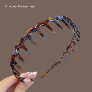 复古醋酸波浪带齿发箍女2025新款高颅顶头箍防滑洗脸压发发卡头饰