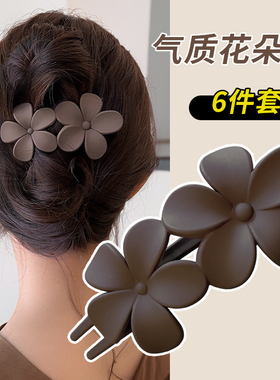 简约温柔花朵夹子头饰女发夹