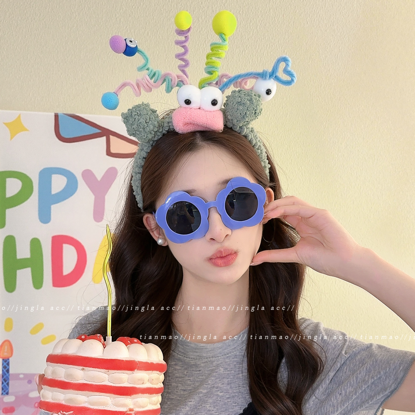 超可爱氛围感生日帽发箍！！！