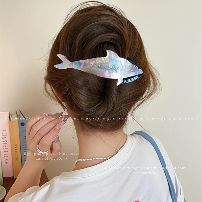 后脑勺盘发醋酸燕尾夹