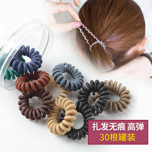 黑色电话线发圈简约夏季头绳网红