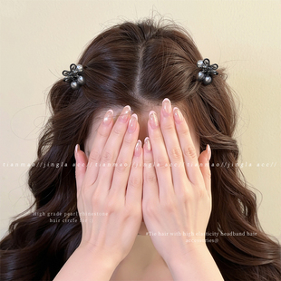 短发珍珠刘海夹发夹女2025新款高端公主头小抓夹边夹侧边夹子头饰