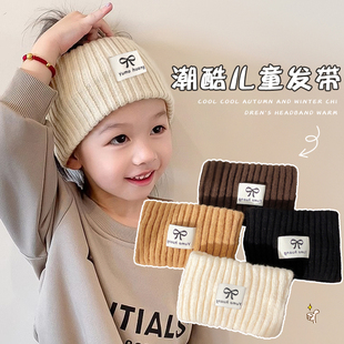 针织发带女款宽边女童护额保暖头箍儿童运动头巾2025新款秋冬头饰