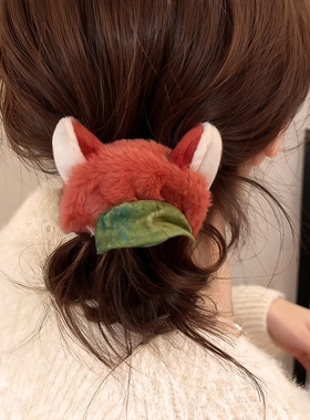 疯狂动物城朱迪尼克毛绒大肠发圈头绳2025新款扎头发绳女秋冬发饰
