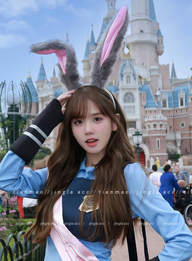 疯狂动物城2尼克朱迪警官兔子耳朵发箍圣诞节cos装扮道具头箍头饰