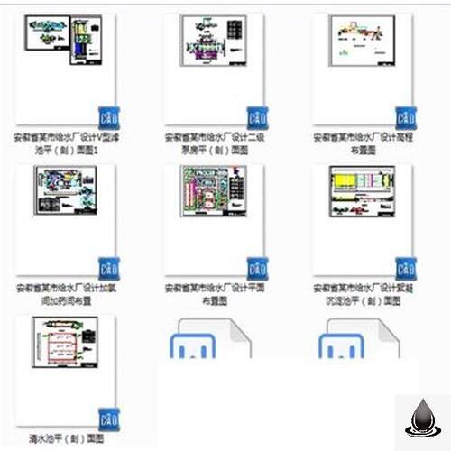 7万吨给水厂设计说明CAD图纸V型滤池加药间絮凝沉淀池自来水厂