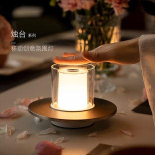 新特丽充电蜡烛台灯餐桌面氛围灯烛台酒吧户外高级感摆件民宿布置