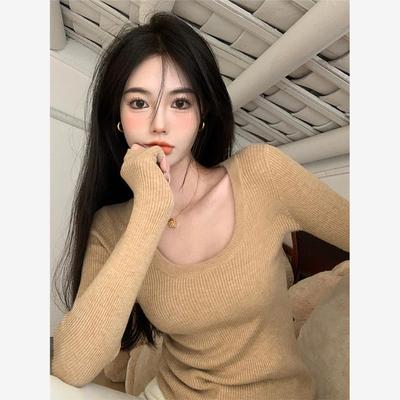 法式复古低领秋冬针织打