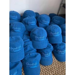 克莱因蓝棒球帽宽帽檐大脸显脸小显白刺绣鸭舌帽加大加深大号大码