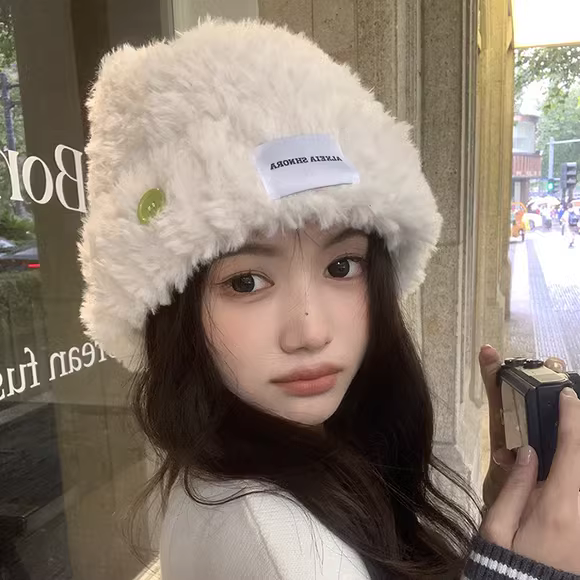 白鹿同款纽扣帽子女秋冬季毛绒帽保暖渔夫帽冷帽大头围毛线帽盆帽,服饰配件/皮带/帽子/围巾,帽子,淘宝优惠券,粉丝福利购,淘宝优惠卷