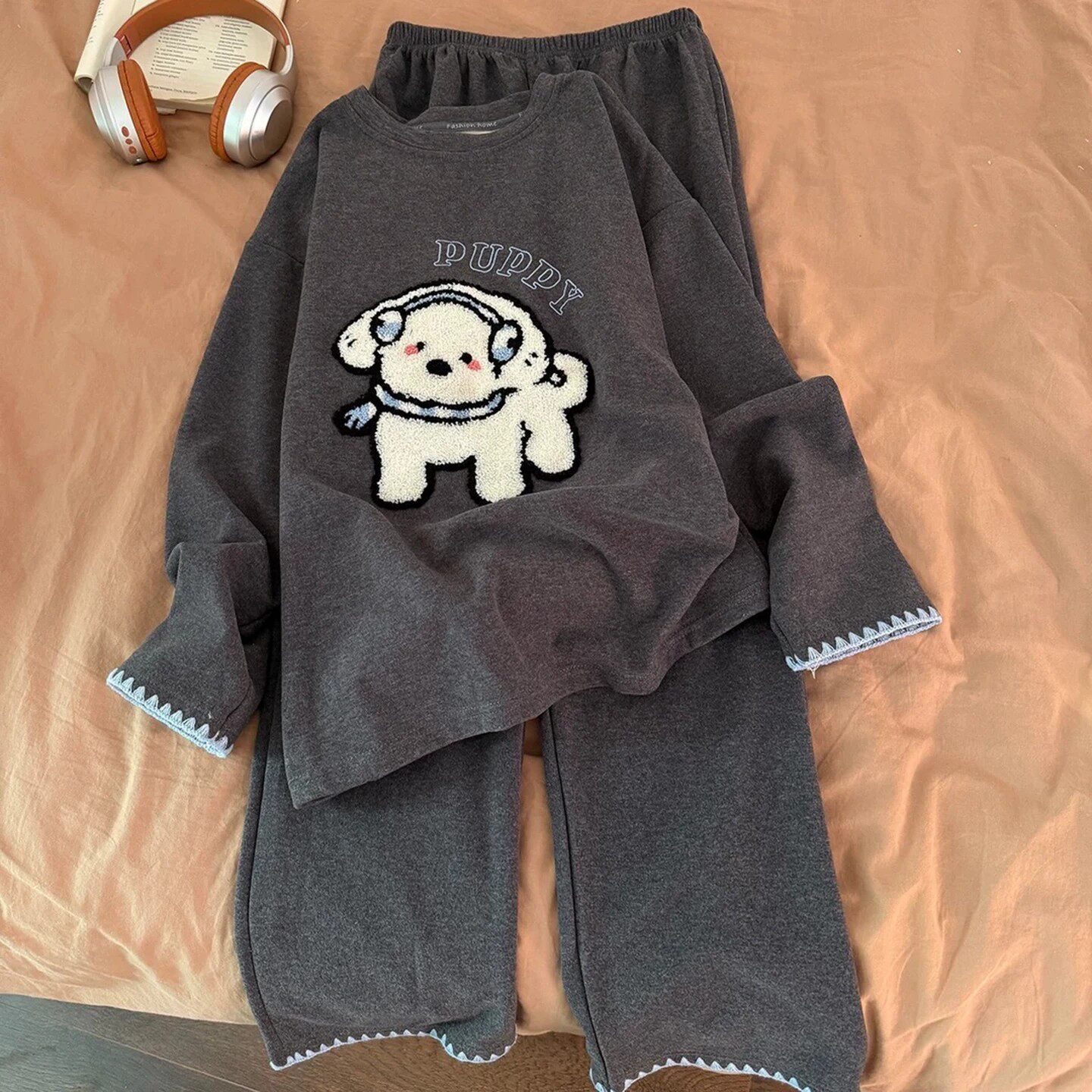 铂瑾精选女装店春秋女士可爱德绒睡衣冬季加厚保暖休闲家居服套a2
