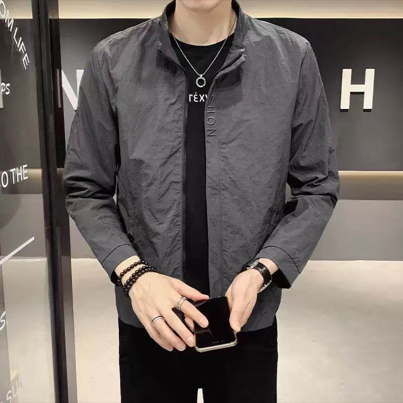 高奢飞驰秋季立领夹克外套男潮流百搭休闲上衣帅气工装风冲锋衣a3