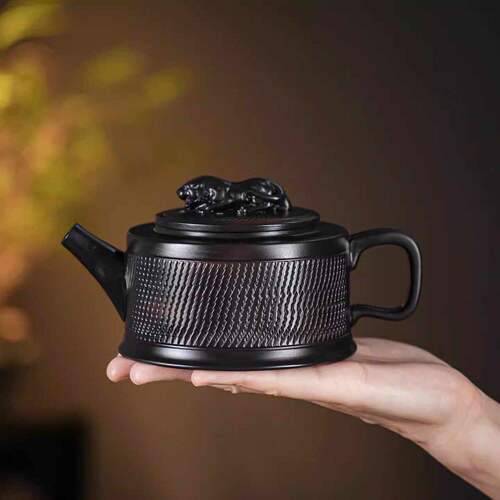 玟若紫陶跳刀虎啸八方茶壶纯手工汉瓦凤鸣壶商务高档轻奢功夫茶a9