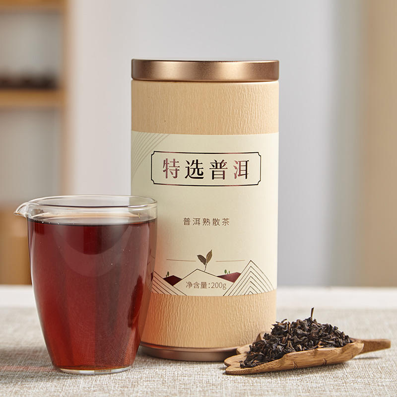 特选 普洱茶熟茶叶熟普散茶特级原叶自己喝送礼盒罐官方正品口粮