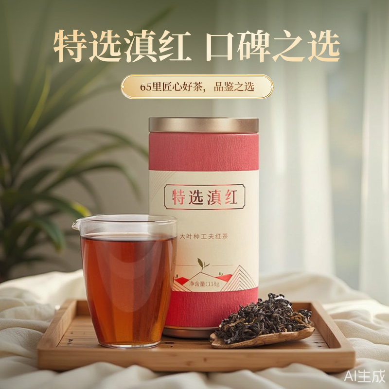 65里林间茶云南滇红茶特级散装茶叶118g经典红茶蜜香型临沧凤庆茶