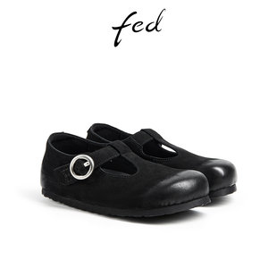 女鞋 新款 平底玛丽珍鞋 黑色勃肯鞋 DVG569 fed休闲单鞋 女款 秋季