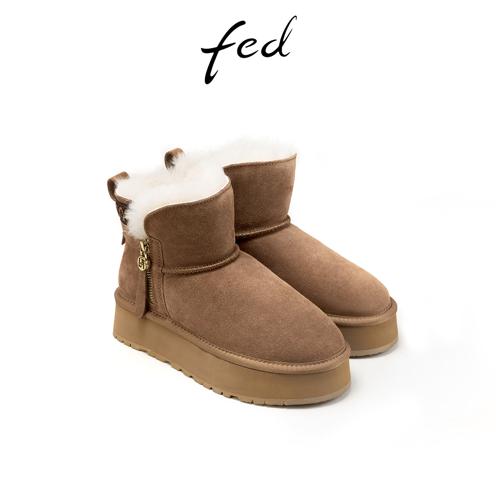 fed时尚雪地靴冬季新款女靴加绒增高短靴拉链棉鞋女DQD001,女鞋,时尚雪地靴,淘宝优惠券,粉丝福利购,淘宝优惠卷