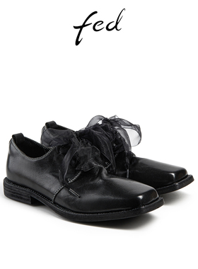 【水洗马皮】fed黑色小皮鞋秋季新款女鞋深口单鞋女款DVR091