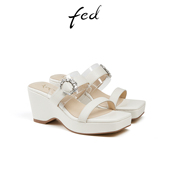 水钻增高坡跟凉拖鞋 fed法式 女DTG728 新款 女鞋 厚底凉鞋 夏季