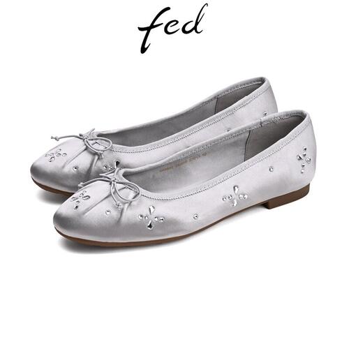 fed灰色时尚休闲鞋秋季新款粗跟不累脚单鞋时尚透气单鞋女GAX691