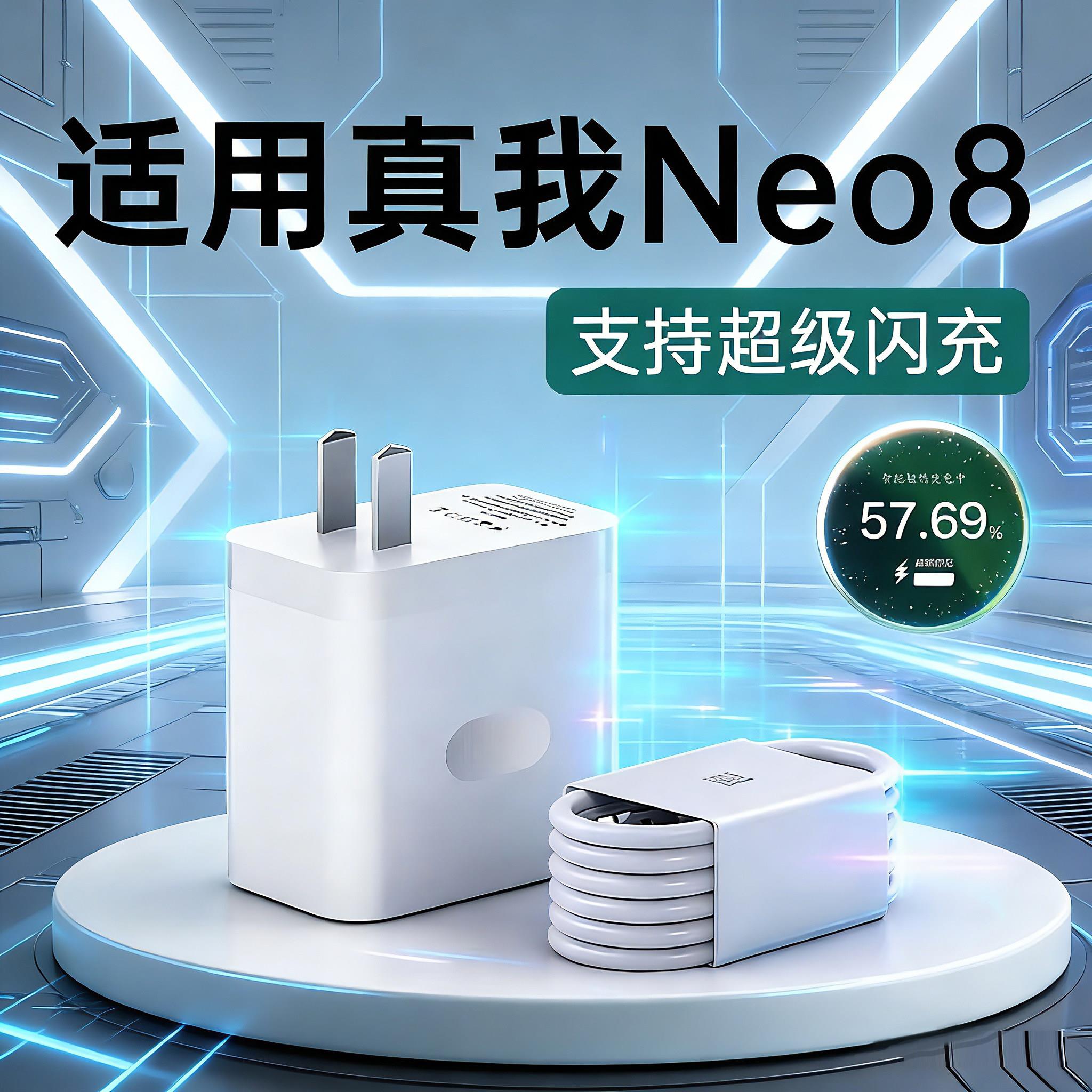 帕瑞迅适用真我Neo8充电器80原套装超级闪充 neo8闪充充电头适用真我neo8 turbo充电插头Neo8手机充电器线W瓦