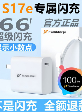适用VIVOS17e充电器66原装s17pro快充充电线s17t手机充电头s17超级闪充80数据线冲电器头正品Type-C口