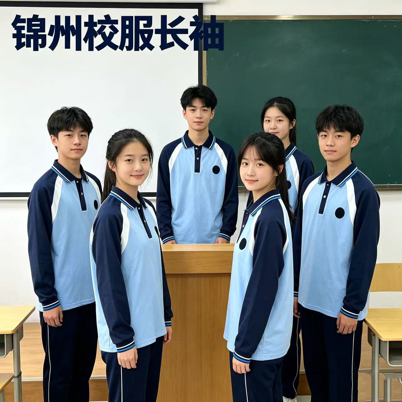 锦州中小学生长袖校服T恤透气
