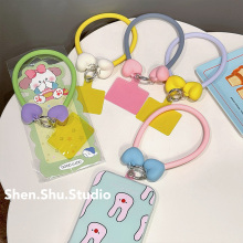 ins夏日撞色简约韩风爱心手机挂绳链条便携手腕带挂链U盘钥匙扣挂件防丢神器清新女款适用通用苹果华为手机壳