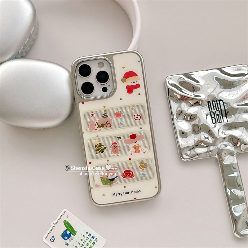 绅树 ins日韩冬日圣诞框鎏金小狗手机壳iPhone16/17promax创意小众苹果15pro可爱14卡通甜美小清新全包保护套