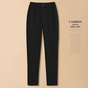 妈妈休闲哈伦裤女高腰加绒加厚2026新款秋冬季显瘦松紧腰宽松女裤