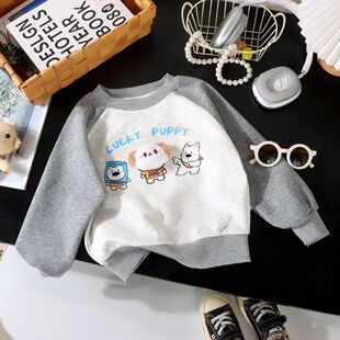 安阳童装宝宝秋冬季卡通儿童无甲醛上衣卫衣女童男童洋气秋冬装