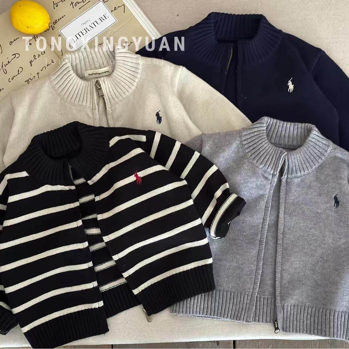 安阳童装2025新款毛衣开衫男童外套春秋款上衣拉链款男宝儿童针织