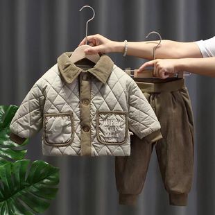 安阳童装儿童棉服套装新款宝宝秋冬衣服加厚冬装两件套冬天保暖小