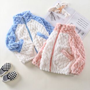 安阳童装儿童金龟绒毛毛衣外套秋冬新款上衣男童女童保暖衣服韩版